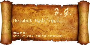 Holubek Györgyi névjegykártya